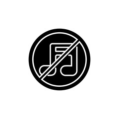 No music sign icon	