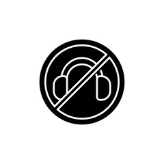 No headphones sign icon	