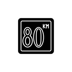 80km sign icon