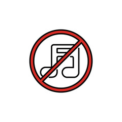 No music sign icon