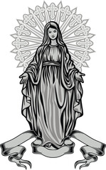 Fototapeta na wymiar Catholic image of Saint Mary, Madonna