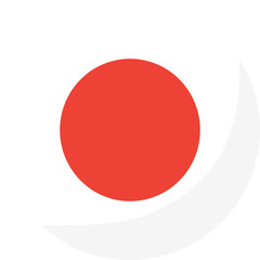 Japan flag circle 3D cartoon style.
