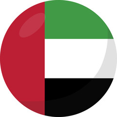 United Arab Emirates flag circle 3D cartoon style.