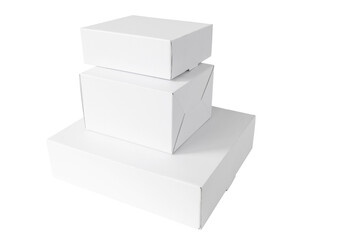 white cardboard boxes, cut out