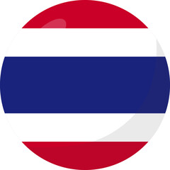 Thailand flag circle 3D cartoon style.