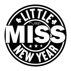 Fototapeta na wymiar Little Miss New Year SVG Designs