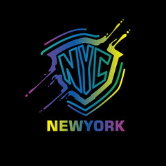 New york colourful graphic design poster typography splatter print