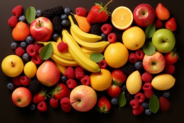 Naklejka na ściany i meble Various fruits in a colorful medley