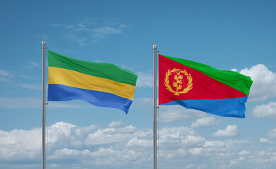 Eritrea and Gabon flags, country relationship concept