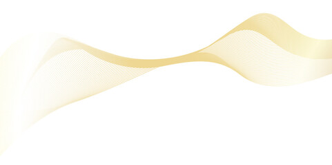 Abstract wavy lines flowing curve golden gradient color on transparent background. Abstract white background colorful lines. modern wavy stripes on white background isolated.