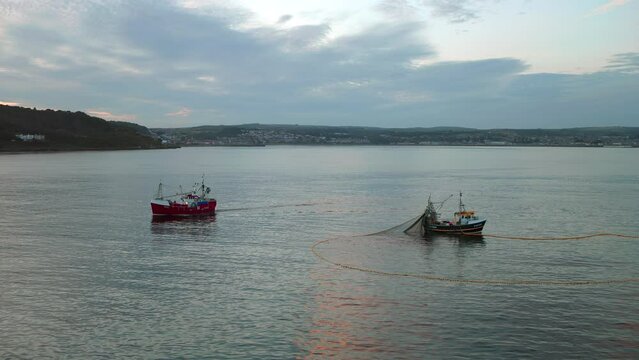 Fisherboats in the near of Mousehole in Cornwall