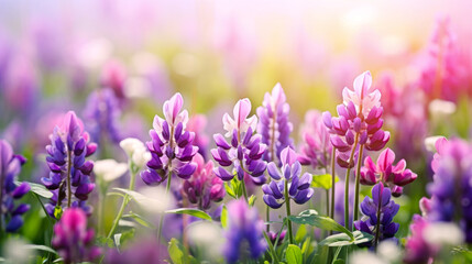 Purple flowers in the meadow.