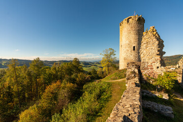 Burgruine Waxenberg im Spätherbst Oberösterreich 