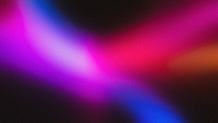 Abstract neon pink purple blue lilac red orange coral background for design. Blurred color gradient, ombre. Defocused, rare, multicolored, mix, iridescent, bright, cheerful. Coarse, grainy. Template