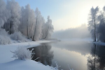Obraz na płótnie Canvas a stunning winter landscape. Generative AI