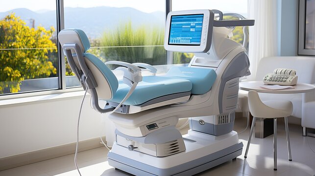 A Modern Dental Chair with an Integrated Computer for Efficient Patient Care