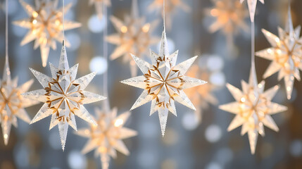 Christmas decoration paper stars background wallpaper poster PPT