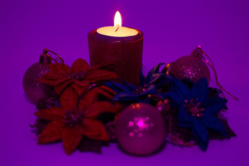 świeca, lekki, dekoracja, Boże Narodzenie, grudzień, Boże Narodzenie, uroczysty, sezonowy, dekoracyjny, dekoracje, zimowy, lekki, pora roku, ogień, płomień, ciemny, uroczystość, wakacje, - obrazy, fototapety, plakaty