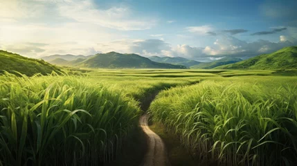 Foto op Canvas Sugarcane fields grow in the tropics. © venusvi