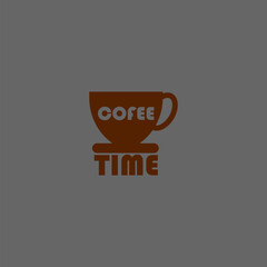 Coffee time symbol isolated on black background