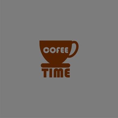 Coffee time symbol isolated on black background
