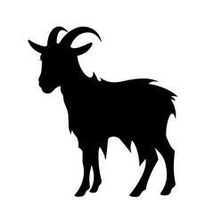 Goat face icon. Goat logo design. Black goat symbol.
