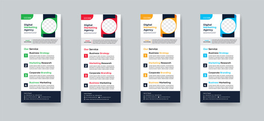 Modern creative corporate business dl flyer or rack card layout concept background flyer brochure cover template for grow up your business to the next level