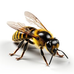 Bee, Cartoon 3D , Isolated On White Background 