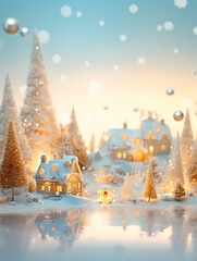 Fairy tale Christmas scene background wallpaper poster PPT