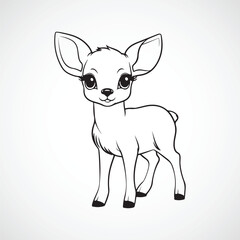 Vector cute deer illustration