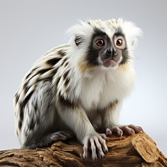 Obraz premium Common Marmoset , Cartoon 3D , Isolated On White Background 