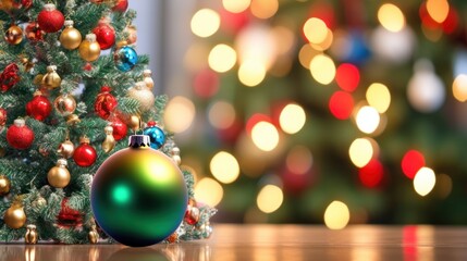 Fototapeta na wymiar Christmas Bowling Fun: Skittles, Glowing Ball and Polished Lane create a Striking Competition!