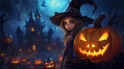 Halloween witch background wallpaper poster PPT