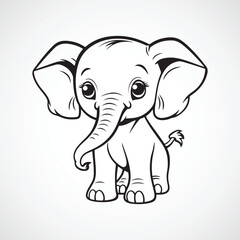 Vector elephant cartoon illustration