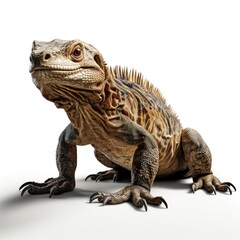 Obraz premium Komodo Dragon, Cartoon 3D , Isolated On White Background 