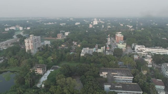 Aerial shot of Faridpur city, Dhaka, Bangladesh. 