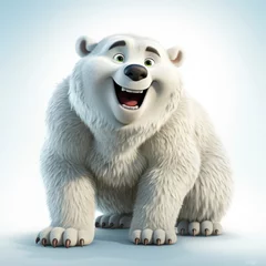 Foto op Canvas Polar Bear , Cartoon 3D , Isolated On White Background  © ACE STEEL D