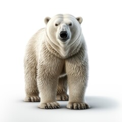 Fototapeta premium Polar Bear , Cartoon 3D , Isolated On White Background 