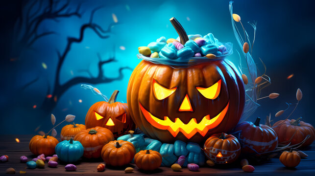 Halloween horror pumpkin background wallpaper poster PPT