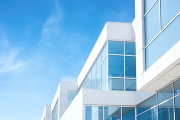 architectural detail of modern glass building. 