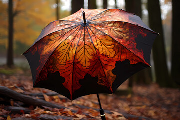 umbrella in the background forest red outdoor