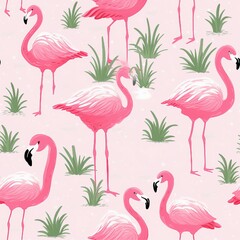 Obraz premium Flamingo Pink Animal Prints Pattern