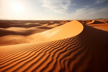 Fototapeta na wymiar Sahara desert sand dunes in Morocco. Generative AI
