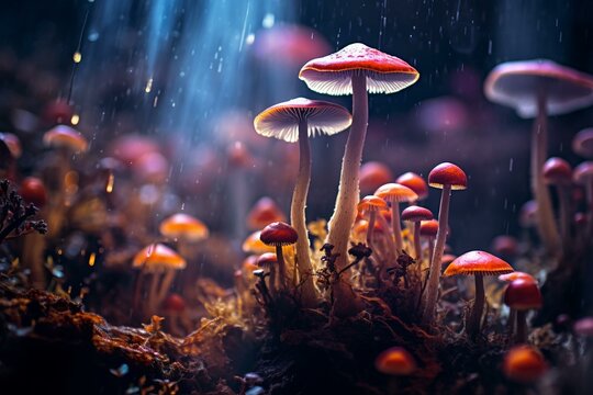 An image featuring mushrooms. Generative AI