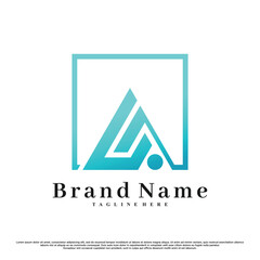 Simple initial latter a logo design A