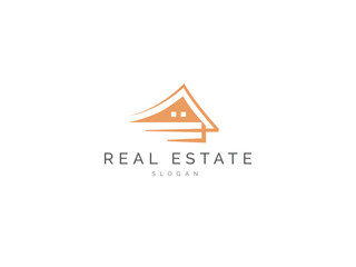 Real estate logo modern simple and creative design. House logo icon for company, business, construction, House cleaning. Vector template element on white background.