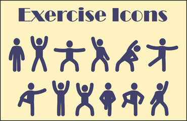 exercises icons vector