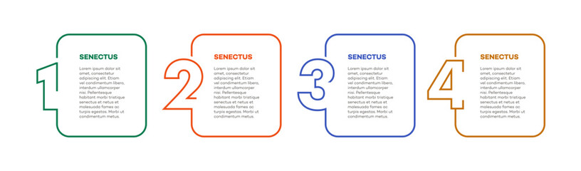Infographic template vector timeline process 4 option or step line color style for presentation 10 eps