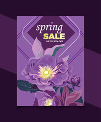 	
vector flower spring sale vertical poster template