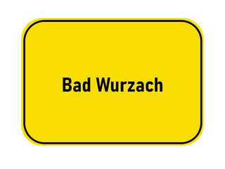 German yellow town entrance sign Bad Wurzach

